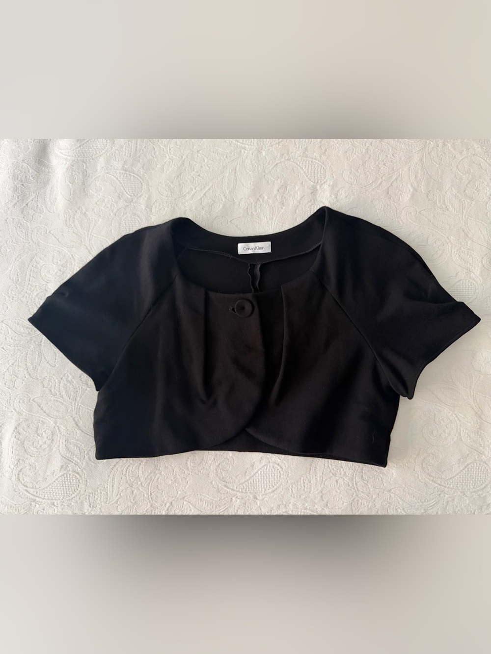 Calvin Klein Black Cropped Bolero Jacket Top